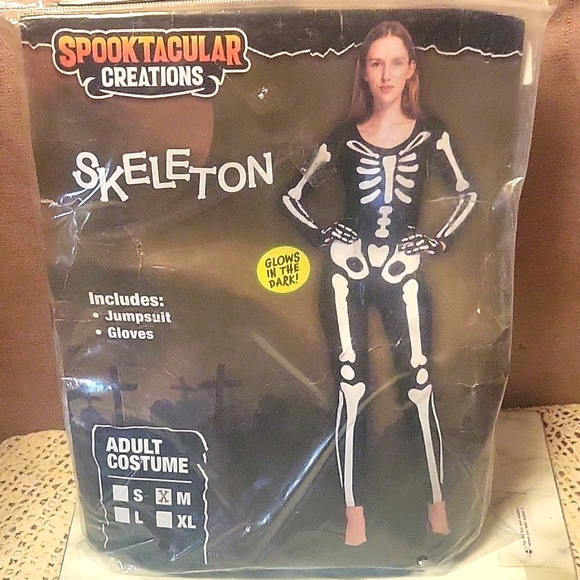 SALE!! Glow in the dark Adult Skelton costume M - Picture 1 of 5